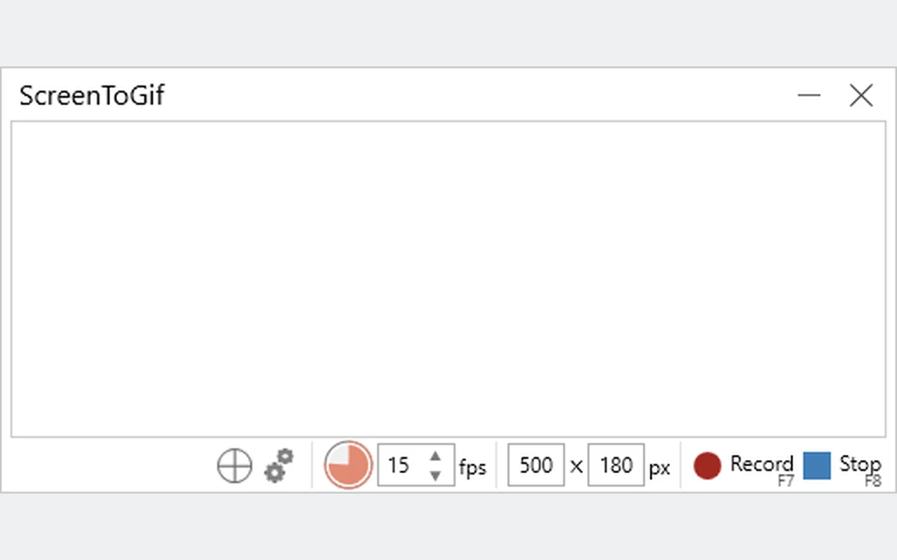 ScreenToGif recording area with frame rate controls